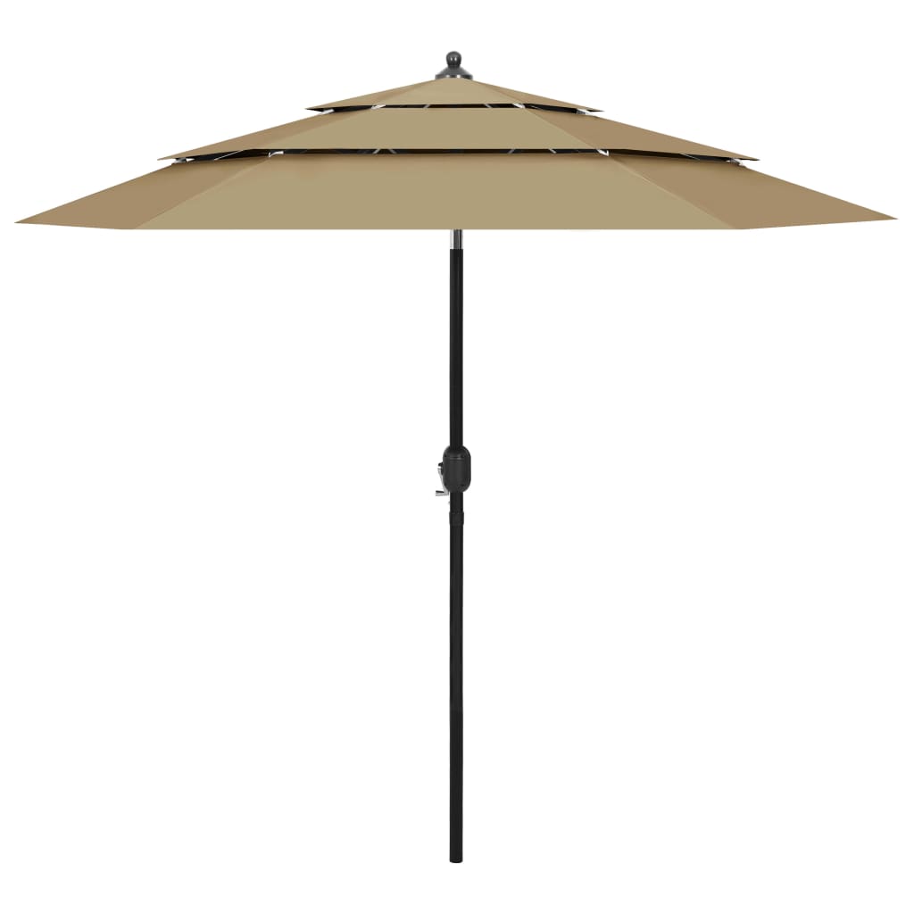 Vidaxl Parasol 3-Schicht mit Aluminiumpol 2,5 m Taupe