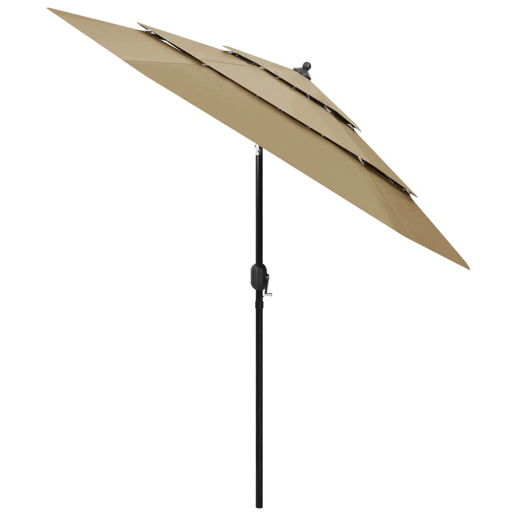 Vidaxl Parasol 3-Schicht mit Aluminiumpol 2,5 m Taupe