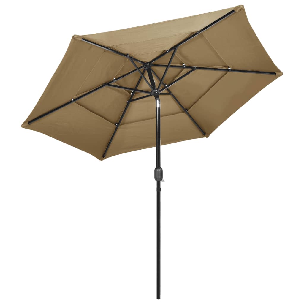 Vidaxl Parasol 3-Schicht mit Aluminiumpol 2,5 m Taupe