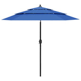 Vidaxl Parasol 3 capas con poste de aluminio 2.5 m azul