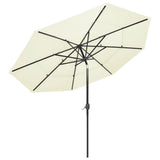 Vidaxl Parasol 3 capas con poste de aluminio 3 m de color arena