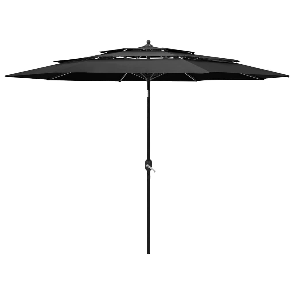 Vidaxl Parasol 3-Layer mit Aluminiumpol 3 m anthrazitfarben