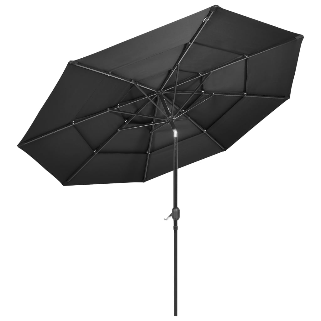 Vidaxl Parasol 3-Layer mit Aluminiumpol 3 m anthrazitfarben