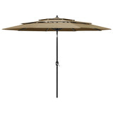 Vidaxl Parasol 3-Layer mit Aluminiumpol 3 M Taupe