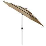 Vidaxl Parasol 3-Layer mit Aluminiumpol 3 M Taupe