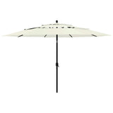 Vidaxl Parasol 3 capas con poste de aluminio de 3.5 m de arena