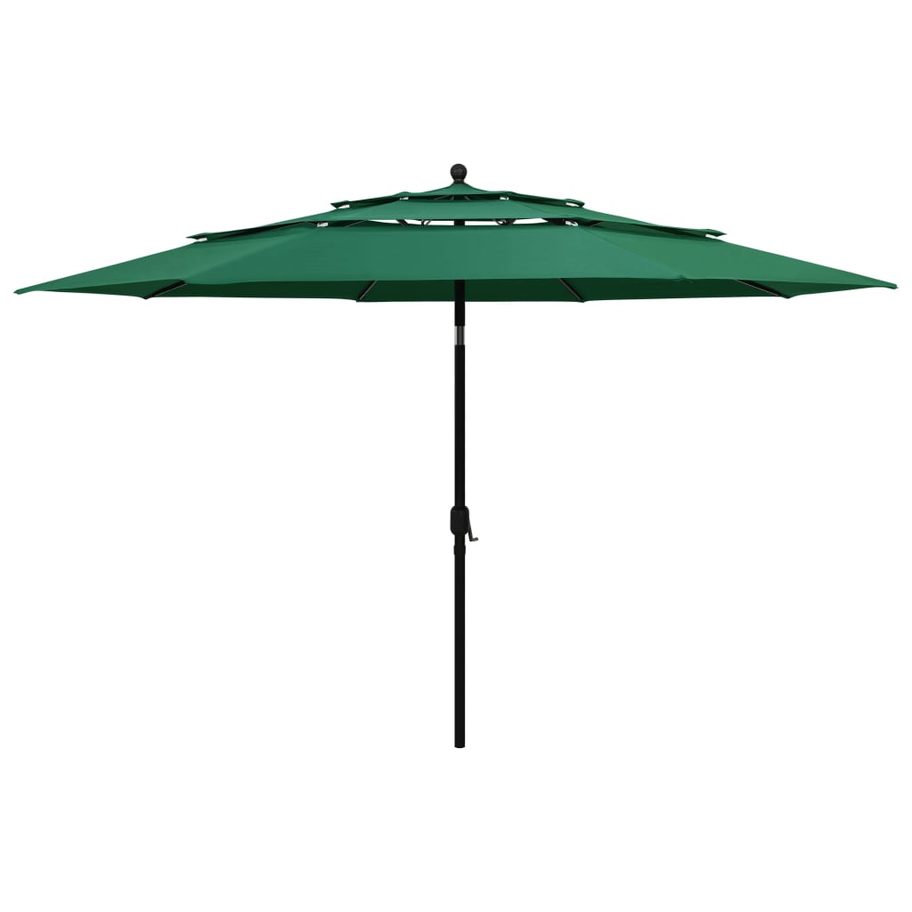 Vidaxl Parasol 3-Schicht mit Aluminiumpol 3,5 m grün