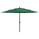 Vidaxl Parasol 3-Schicht mit Aluminiumpol 3,5 m grün