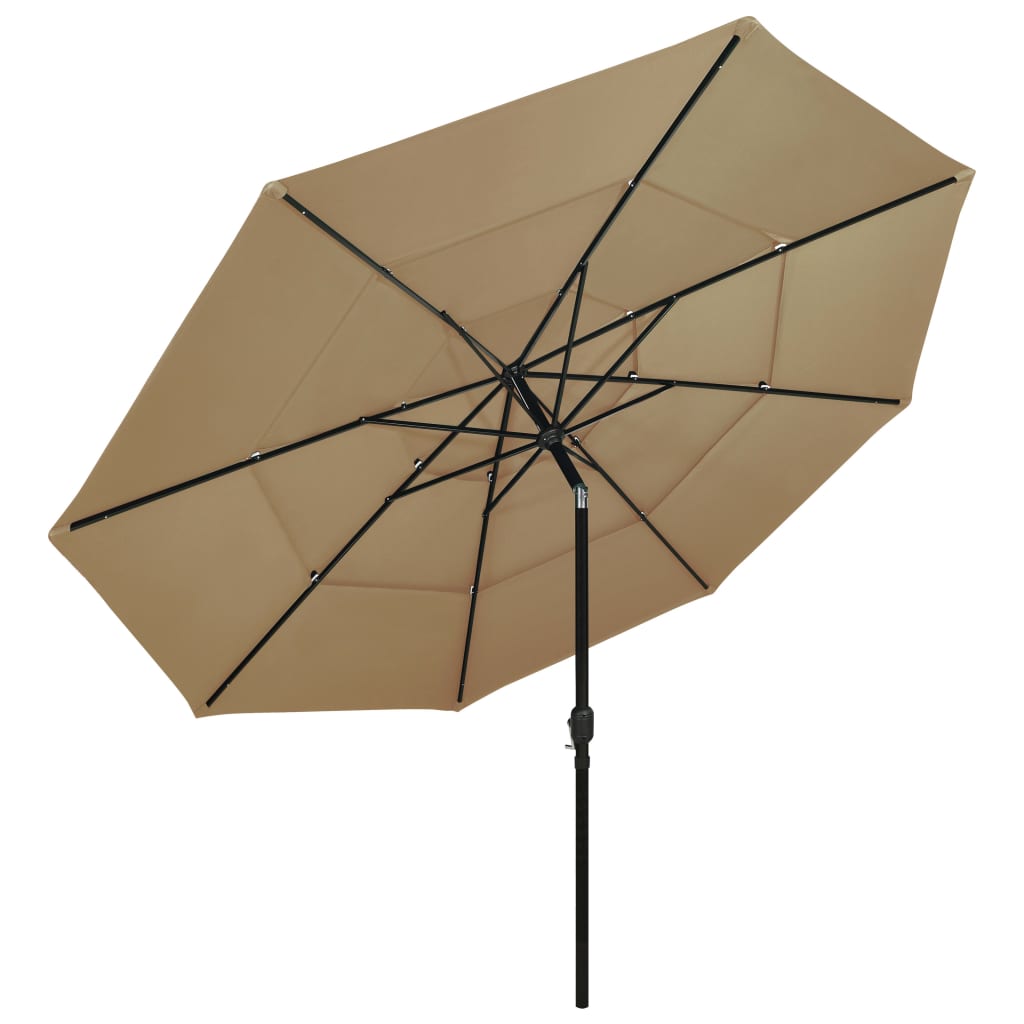 Vidaxl Parasol 3-layer with aluminum pole 3.5 m Taupe