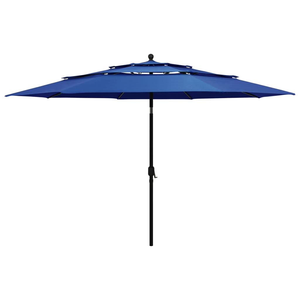 Vidaxl Parasol 3-Schicht mit Aluminiumpol 3,5 m Azurblau