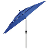 Vidaxl Parasol 3-Schicht mit Aluminiumpol 3,5 m Azurblau