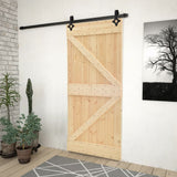 VidaXL sliding door with batter 80x210 cm Solid pine