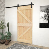 Puerta corredera de Vidaxl con masa de 90x210 cm de pino sólido