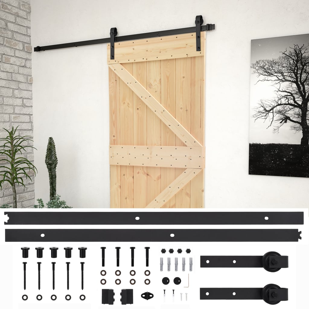 VidaXL sliding door with batter 100x210 cm Solid pine