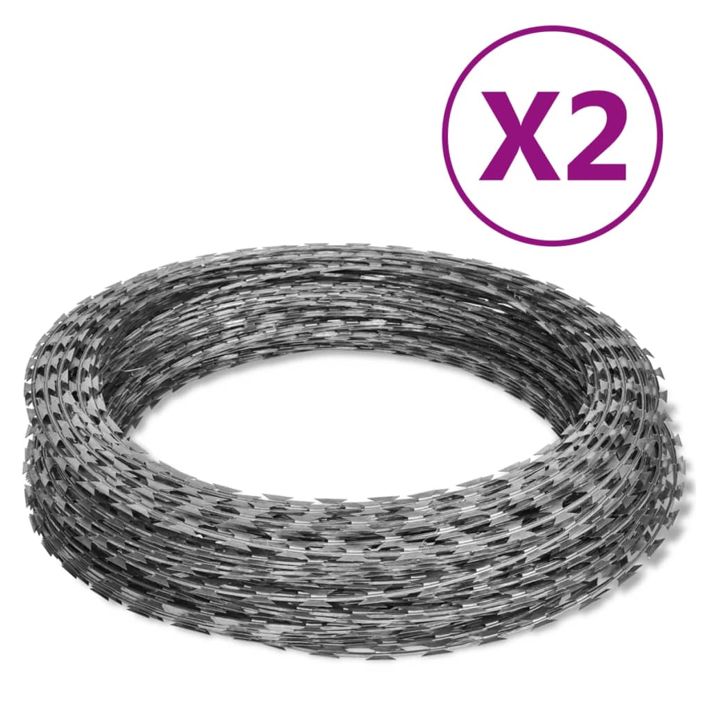 Vidaxl Shaver Mound Wire 2 szt. 60 m stal ocynkowana