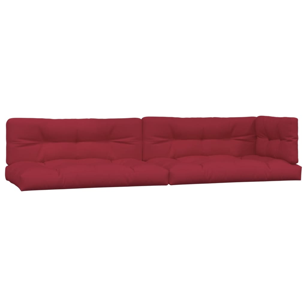 Vidaxl Pallet Cushions 5 St tessuto vino rosso