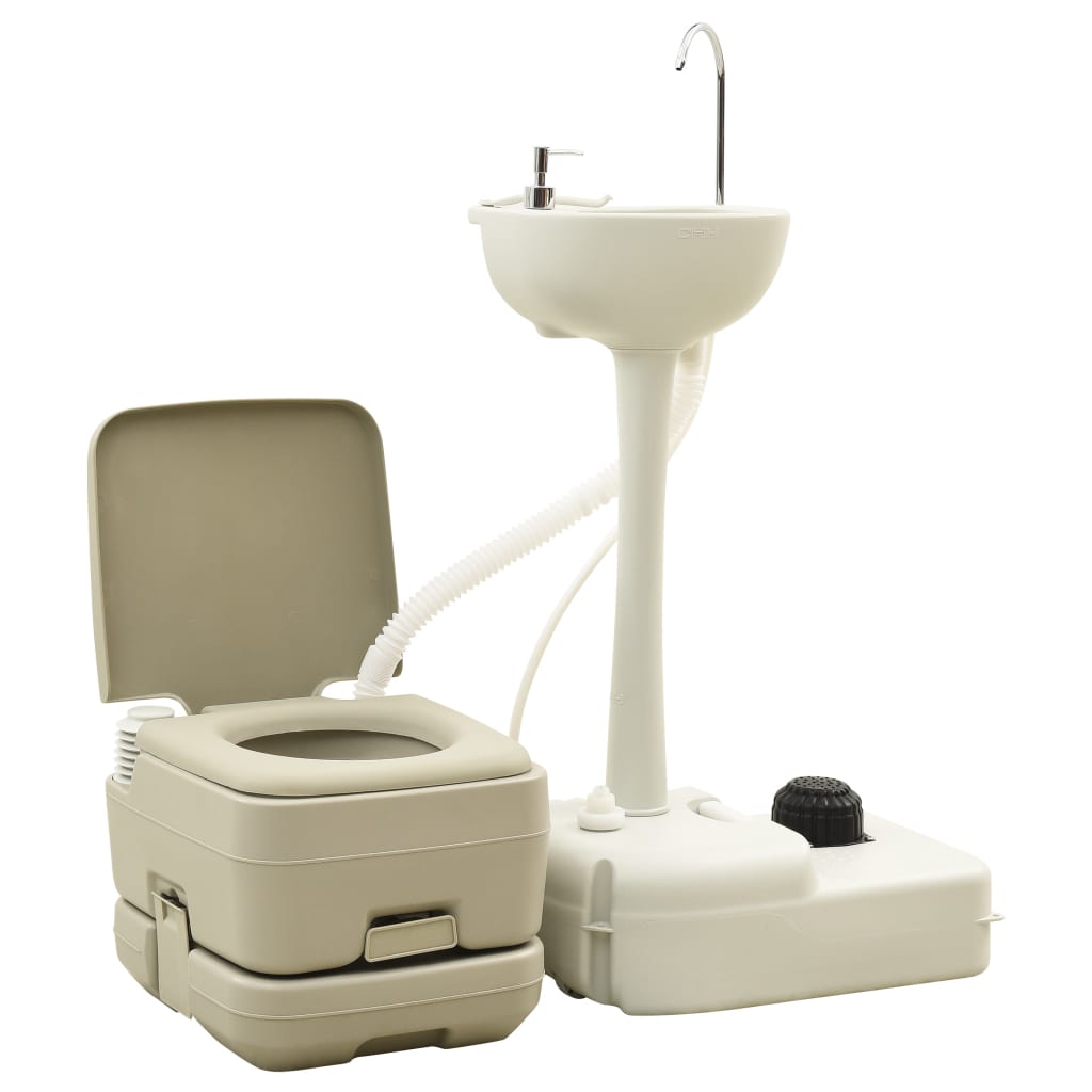 Vidaxl kempingové toalety Washbasin Set 10+10 a 20 L Grey