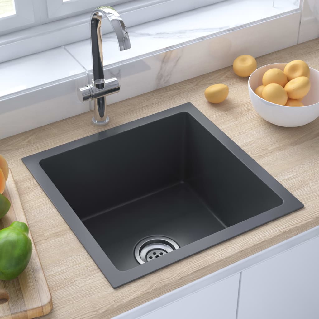 Vidaxl sink handmade stainless steel black