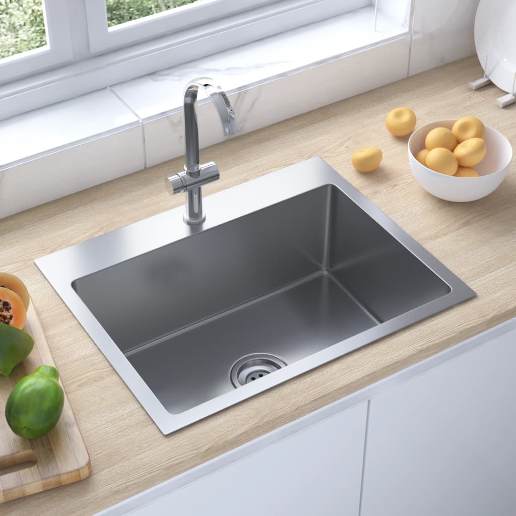 Vidaxl sink handmade stainless steel