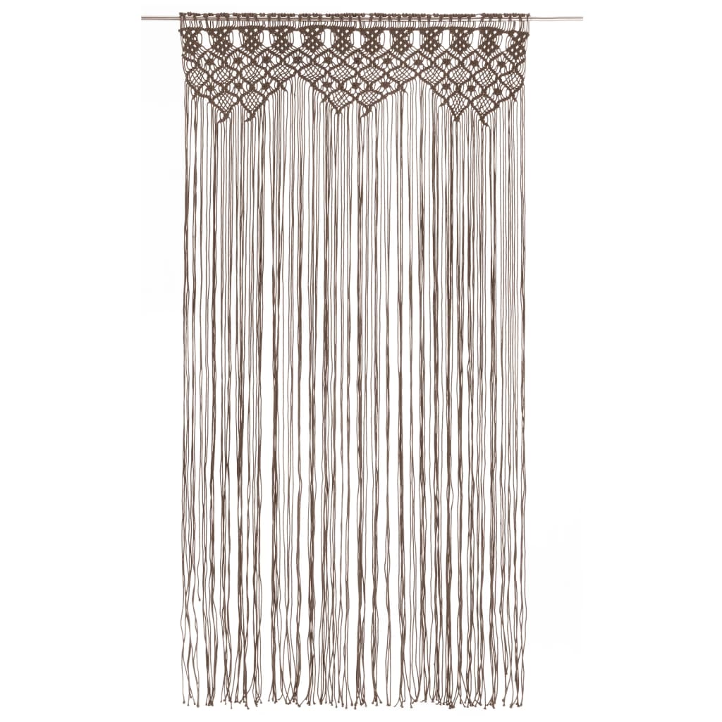 Vidaxl rideau macramé 140x240 cm coton taupe