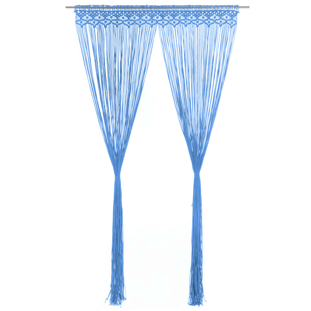 Vidaxl rideau macramé 140x240 cm Coton bleu