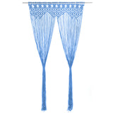 Vidaxl Curtain Macramé 140x240 cm Cotton Blue