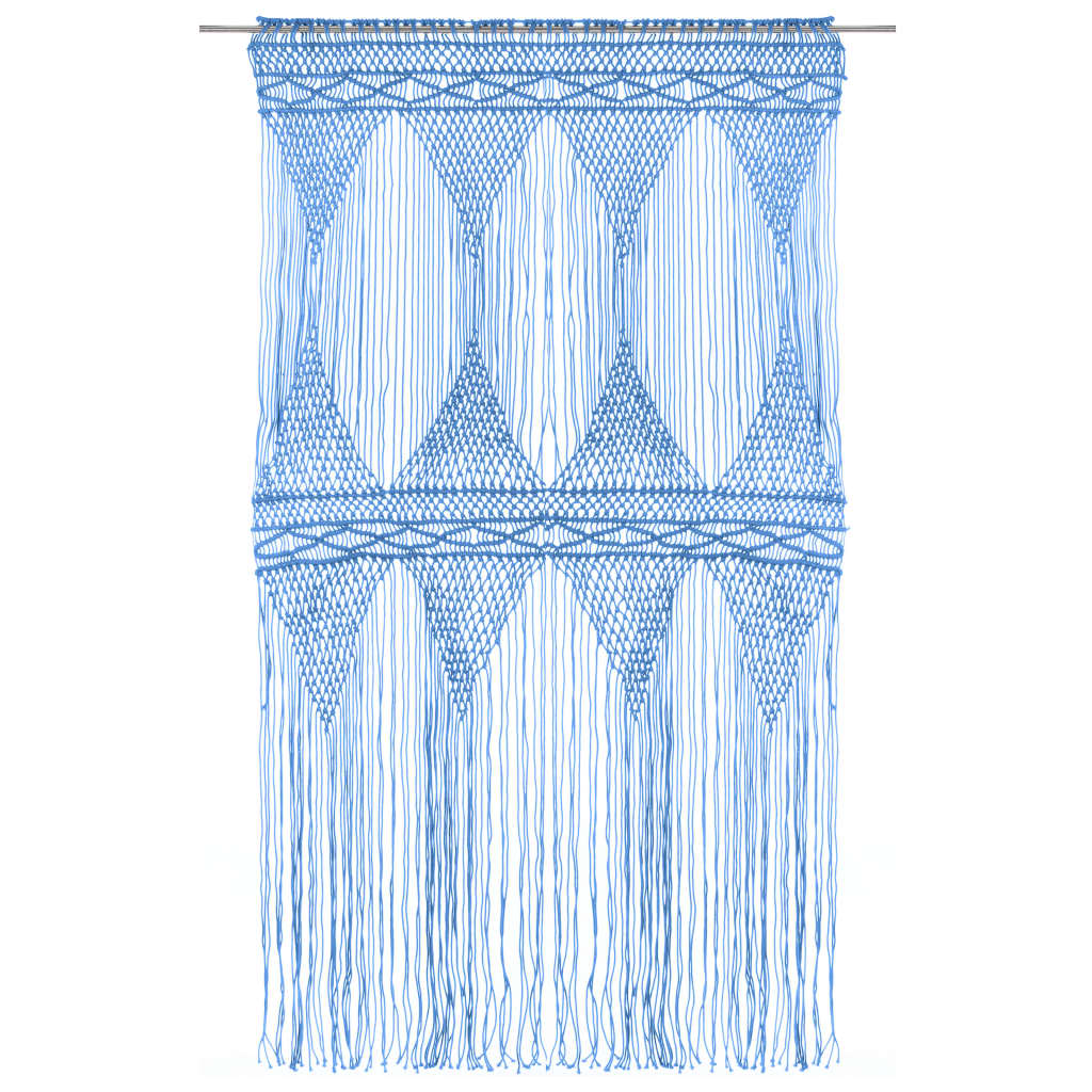 Vidaxl Curtain Macramé 140x240 cm Cotton Blue