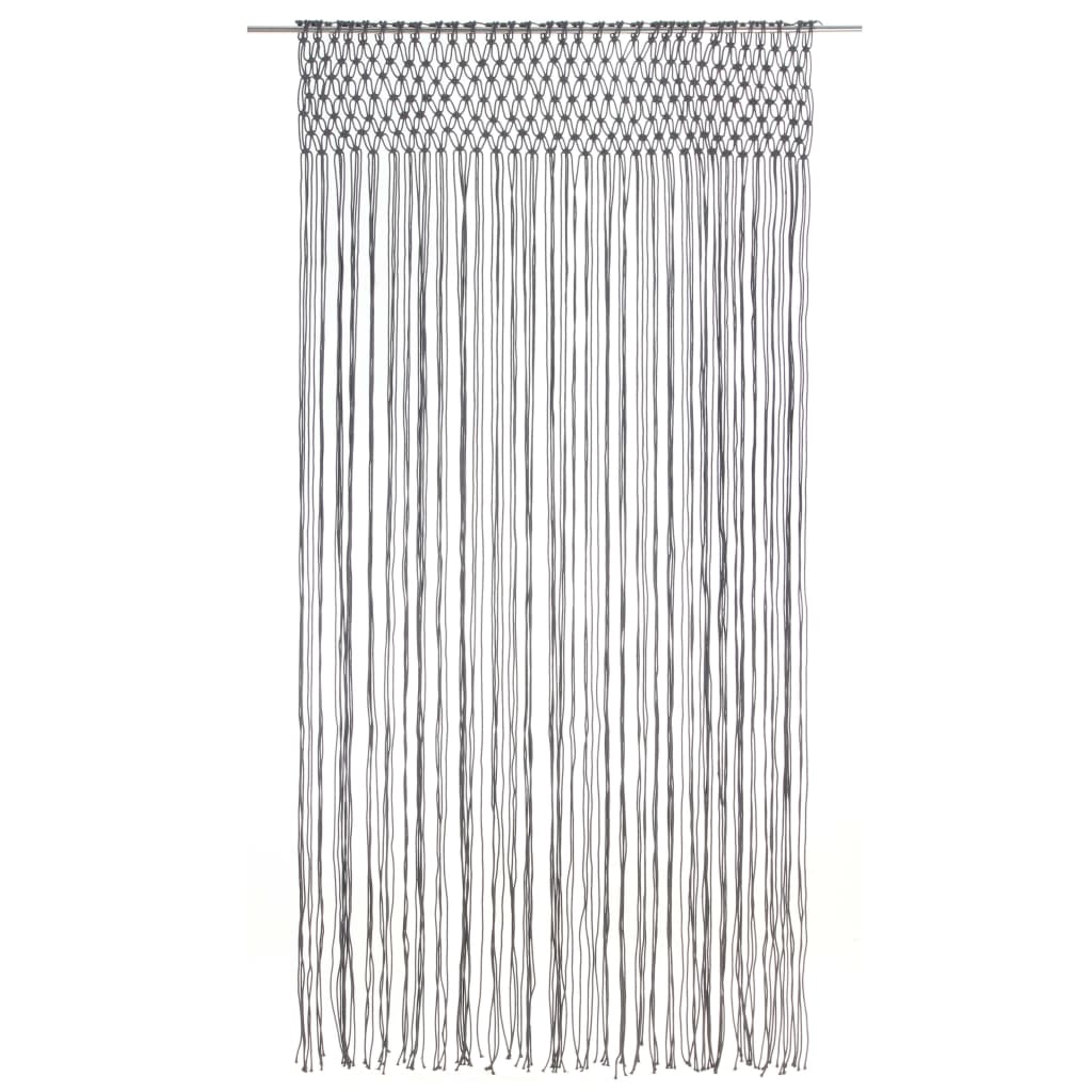 Vidaxl Curtain Macramé 140x240 cm Cotton Anthracite