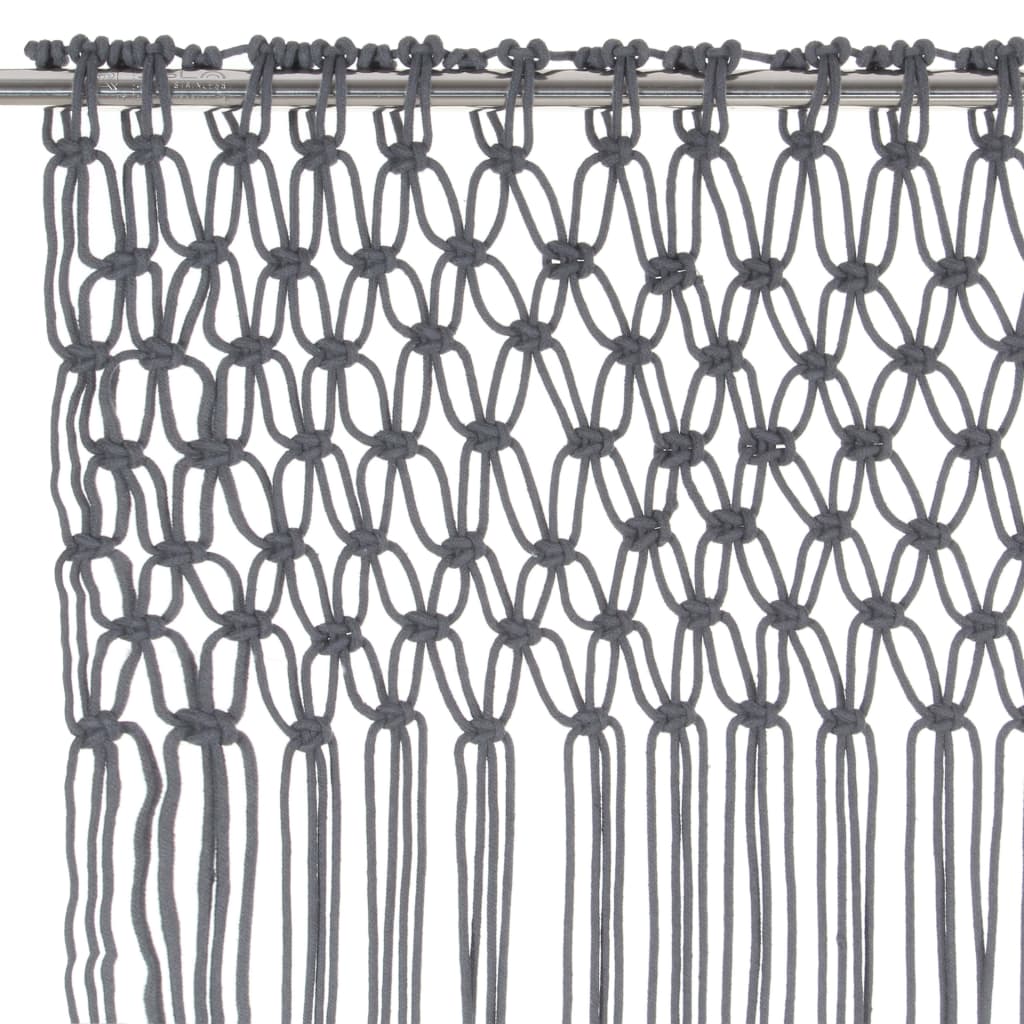 Vidaxl Curtain Macramé 140x240 cm Cotton Anthracite