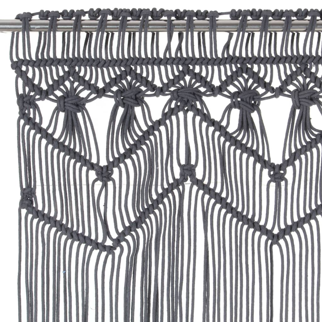 Vidaxl rideau macramé 140x240 cm anthracite de coton