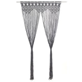 Vidaxl Curtain Macramé 140x240 cm Cotton Anthracite