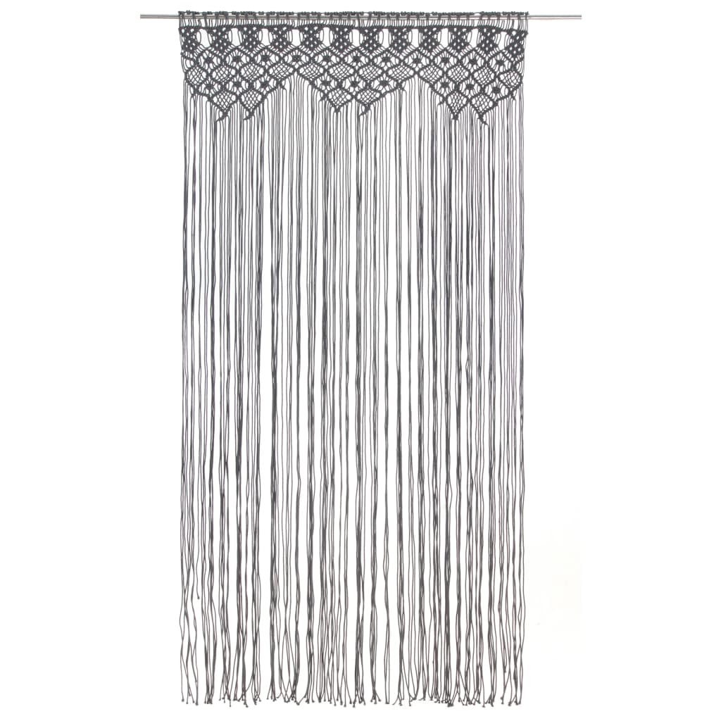 Vidaxl Curtain Macramé 140x240 cm Cotton Anthracite