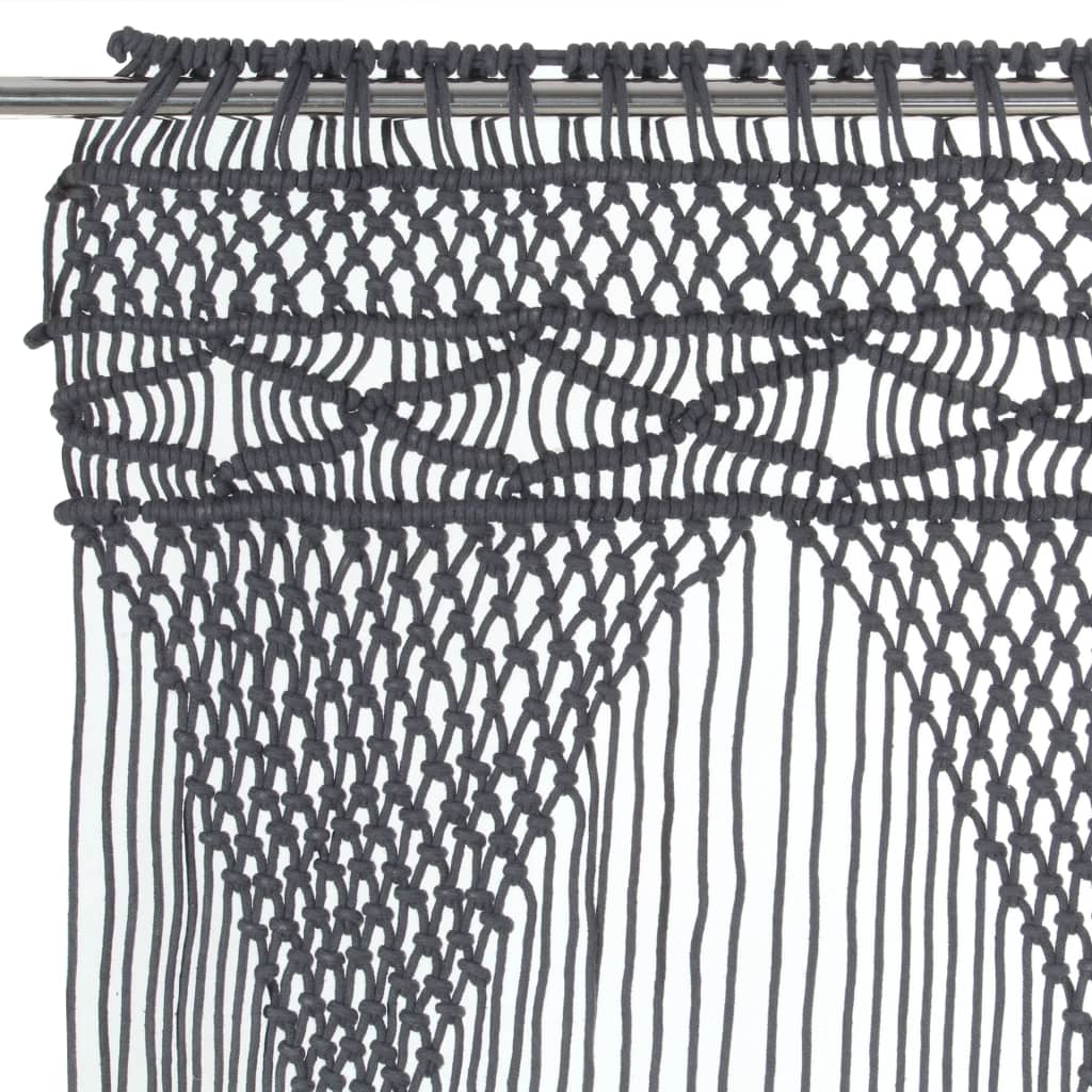 Vidaxl Curtain Macramé 140x240 cm Cotton Anthracite