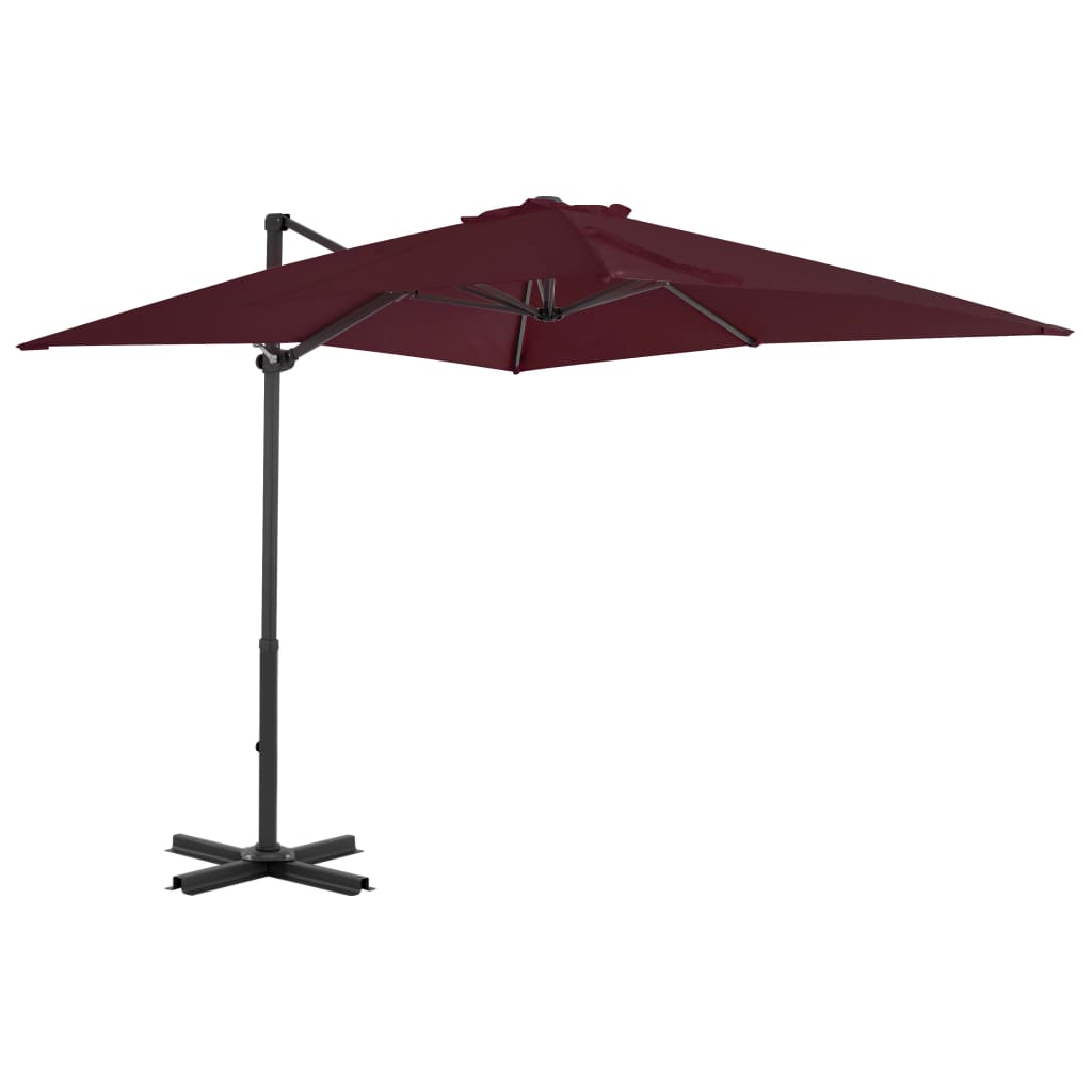 VidaXL Zweefparasol met aluminium paal 250x250 cm bordeauxrood