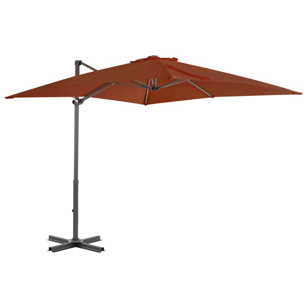 Vidaxl -schwimmendes Parasol mit Aluminiumpol 250x250 cm Terrakotta -gelöscht