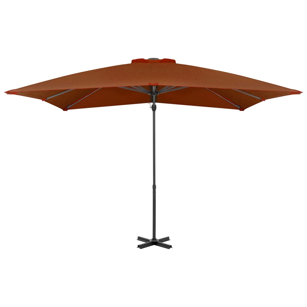 Vidaxl -schwimmendes Parasol mit Aluminiumpol 250x250 cm Terrakotta -gelöscht