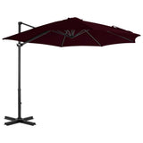 Parasol flottant vidaxl avec poteau en aluminium 300 cm rouge