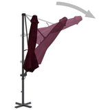 Parasol flottant vidaxl avec poteau en aluminium 300 cm rouge