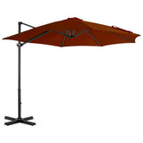 Vidaxl Floating Parasol con polo in alluminio 300 cm in terracotta