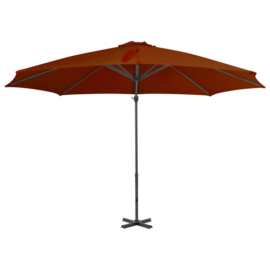 Vidaxl Floating Parasol con polo in alluminio 300 cm in terracotta