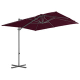 Vidaxl Parasol flotante con poste de acero 250x250 cm Borgoña rojo