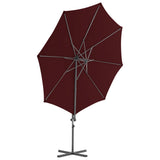 Vidaxl schwimmend Parasol mit Stahlpol 300 cm Bordeaux Rot