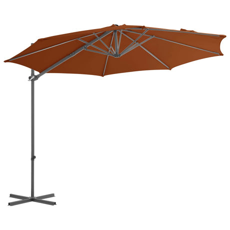 Vidaxl flytende parasol med stålstang 300 cm terrakotta -farget