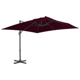 Vidaxl Parasol flottant avec poteau en aluminium 300x300 cm rouge bordeaux