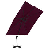 Vidaxl Parasol flottant avec poteau en aluminium 300x300 cm rouge bordeaux