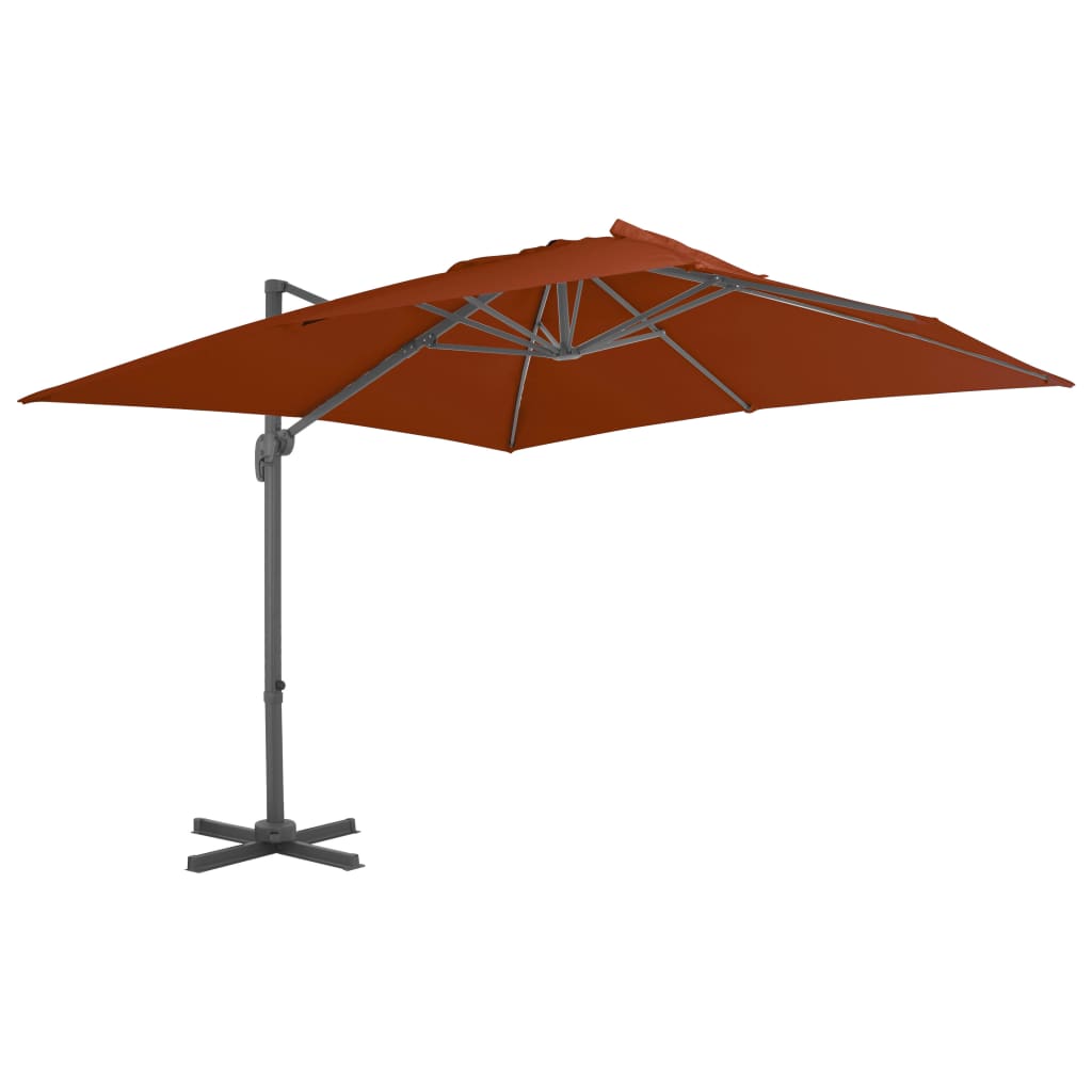 VidaXL Zweefparasol met aluminium paal 300x300 cm terracottakleurig