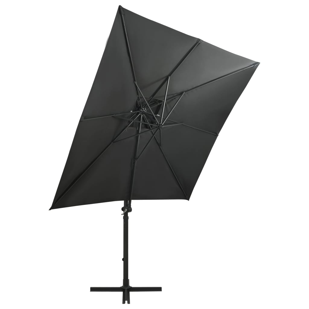 Parasol flotante de Vidaxl con pole y iluminación LED de 250 cm de color antracita