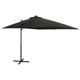 VidaXL Zweefparasol met paal en LED-verlichting 250 cm zwart