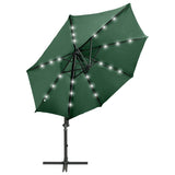 Vidaxl -schwimmendes Parasol mit Pol und LED -Beleuchtung 300 cm Grün