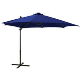 Parasol flotante de Vidaxl con pole y iluminación LED 300 cm azul azul